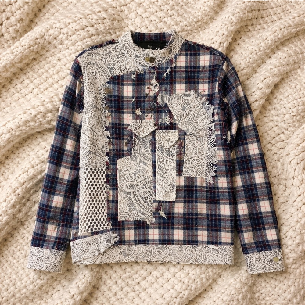 Pol Medium Oversized Patchwork, Lace, Mixed Fabri… - image 1